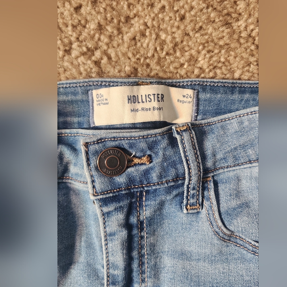 Hollister Women's Boot Cut Jeans - Light Blue